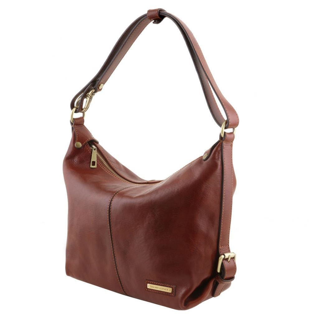 Sabrina - Leather hobo bag | TL141479 - Premium Leather shoulder bags - Just €201.30! Shop now at San Rocco Italia