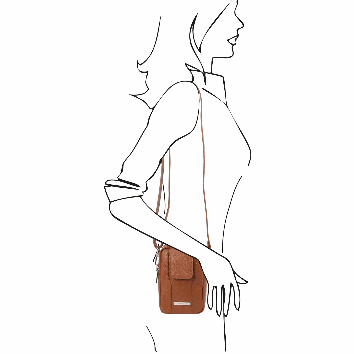 TL Bag - Soft Leather cellphone holder mini cross body bag | TL141698 - Premium Leather shoulder bags - Just €61! Shop now at San Rocco Italia