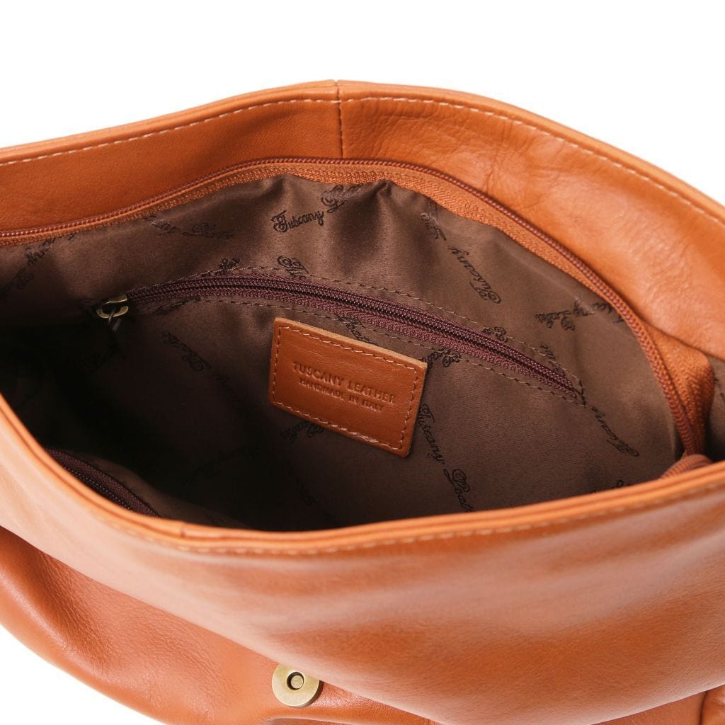 TL Bag - Soft leather shoulder bag with tassel detail | TL141223 - Premium Leather shoulder bags - Just €109.80! Shop now at San Rocco Italia