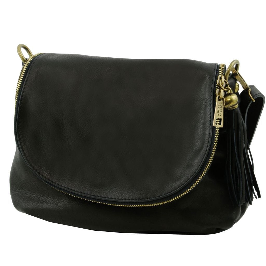 TL Bag - Soft leather shoulder bag with tassel detail | TL141223 - Premium Leather shoulder bags - Just €109.80! Shop now at San Rocco Italia