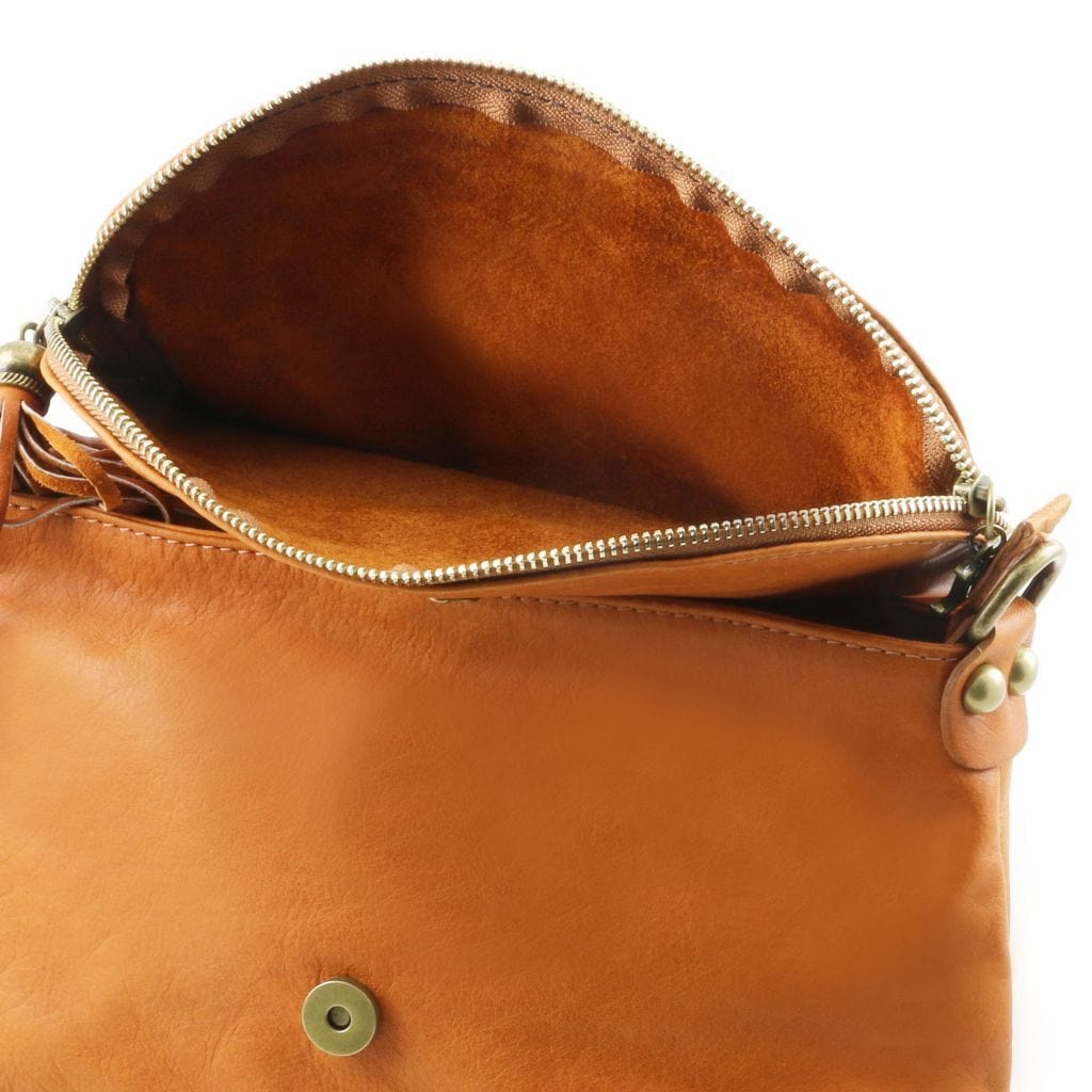 TL Bag - Soft leather shoulder bag with tassel detail | TL141223 - Premium Leather shoulder bags - Just €109.80! Shop now at San Rocco Italia