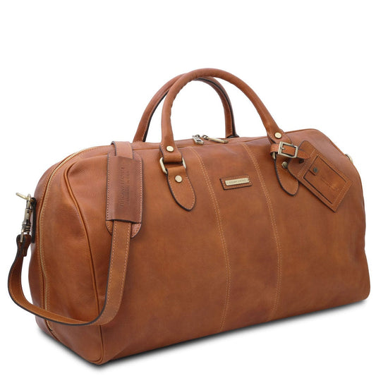 Leather Travel bags Lisbona - Travel leather duffel bag - Large size - Matte leather | TL141657 San Rocco Italia