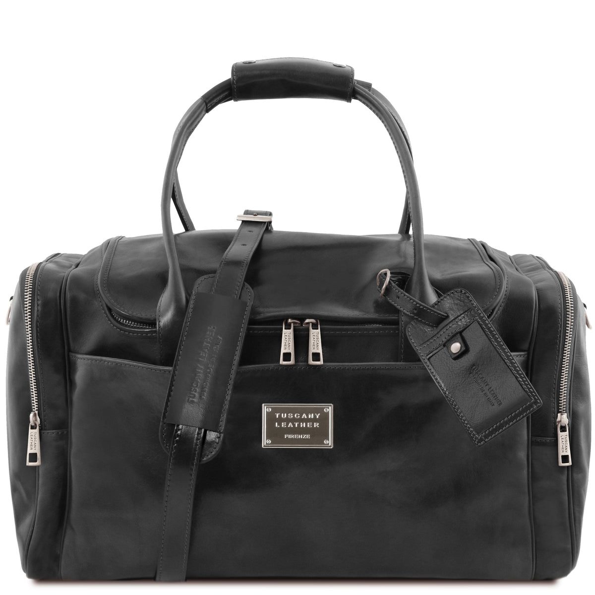 Leather Travel bags Black TL Voyager - Travel leather bag with side pockets | TL142141 San Rocco Italia