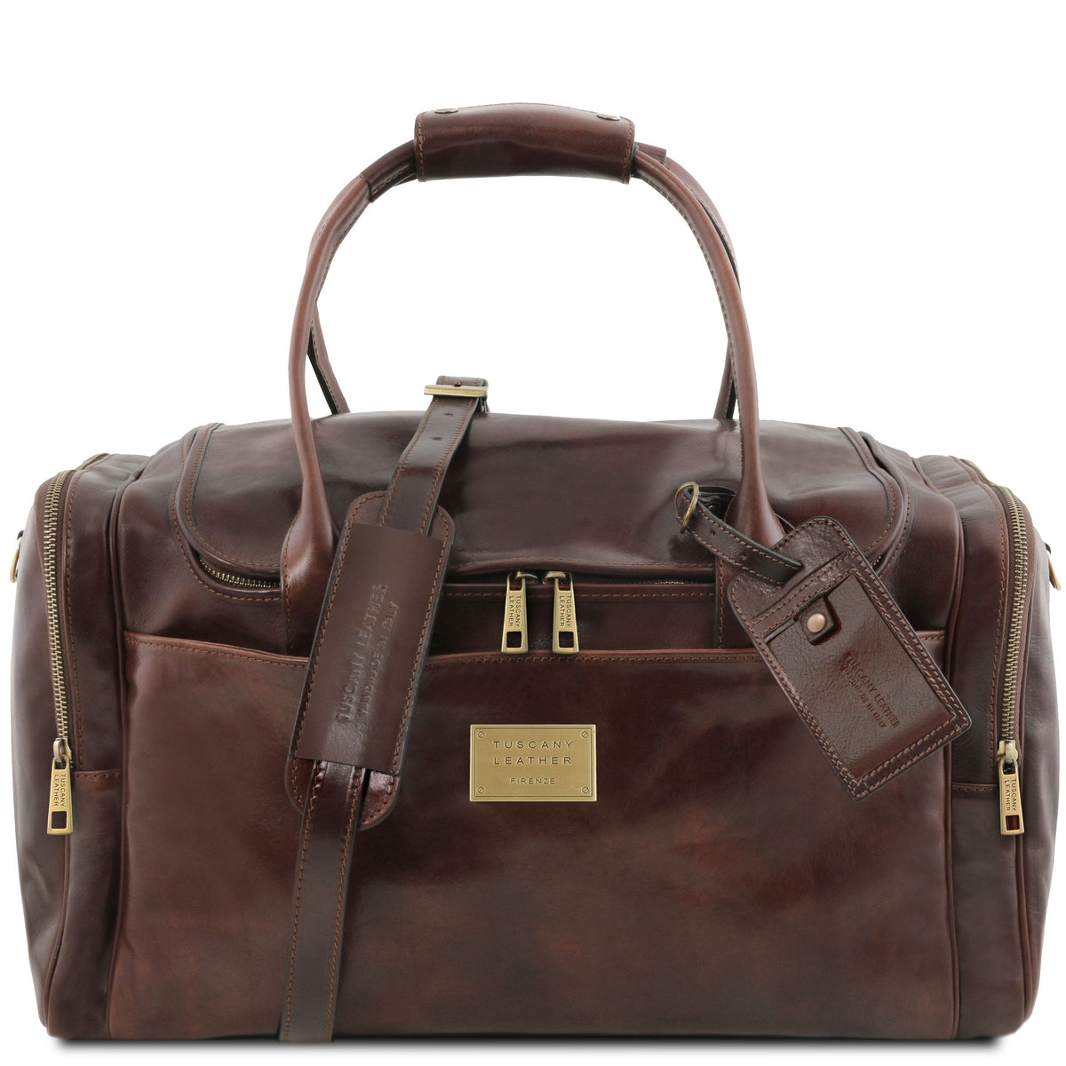 Leather Travel bags Dark Brown TL Voyager - Travel leather bag with side pockets | TL142141 San Rocco Italia