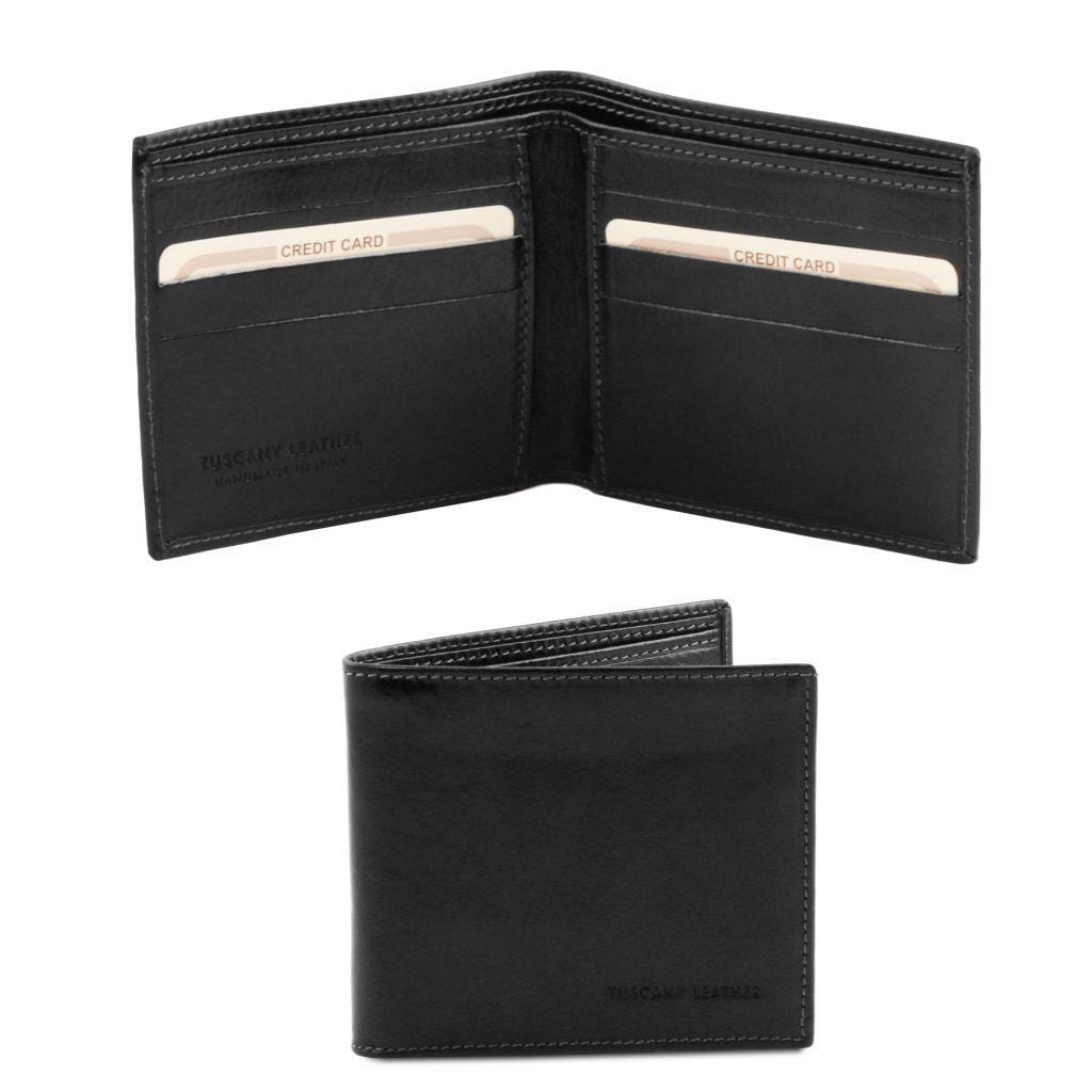 Leather wallets for men Black Exclusive 2 fold leather wallet for men | TL140797 San Rocco Italia