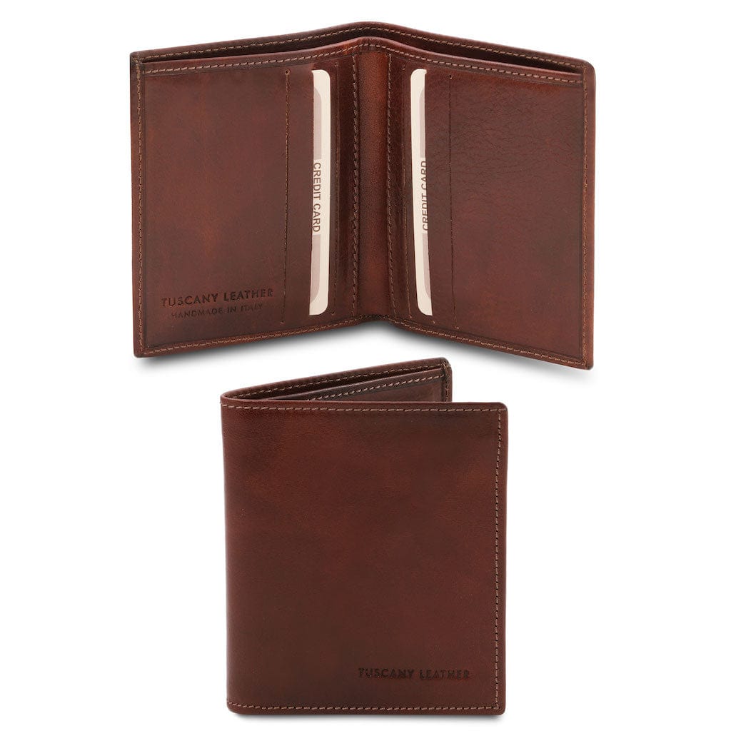 Portefeuilles homme en cuir Marron Portefeuille homme exclusif en cuir à deux volets | TL142064 San Rocco Italia