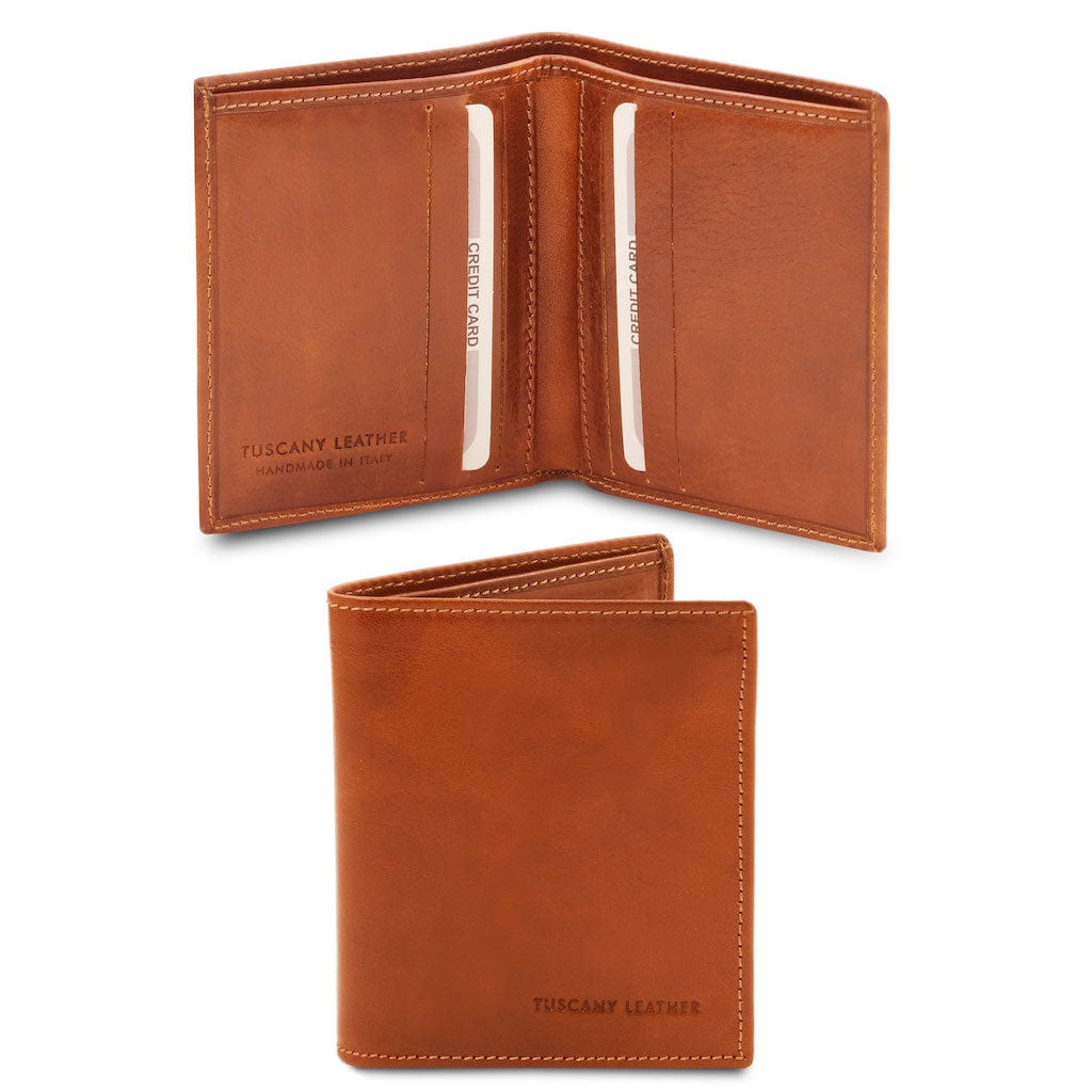 Portefeuilles homme en cuir Miel Portefeuille homme exclusif en cuir à deux volets | TL142064 San Rocco Italia