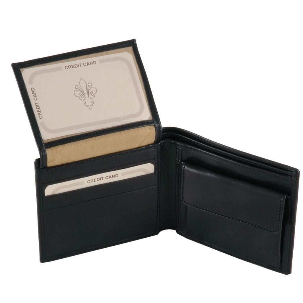 Leather wallets for men Exclusive 3 fold leather wallet for men with coin pocket | TL141377 San Rocco Italia