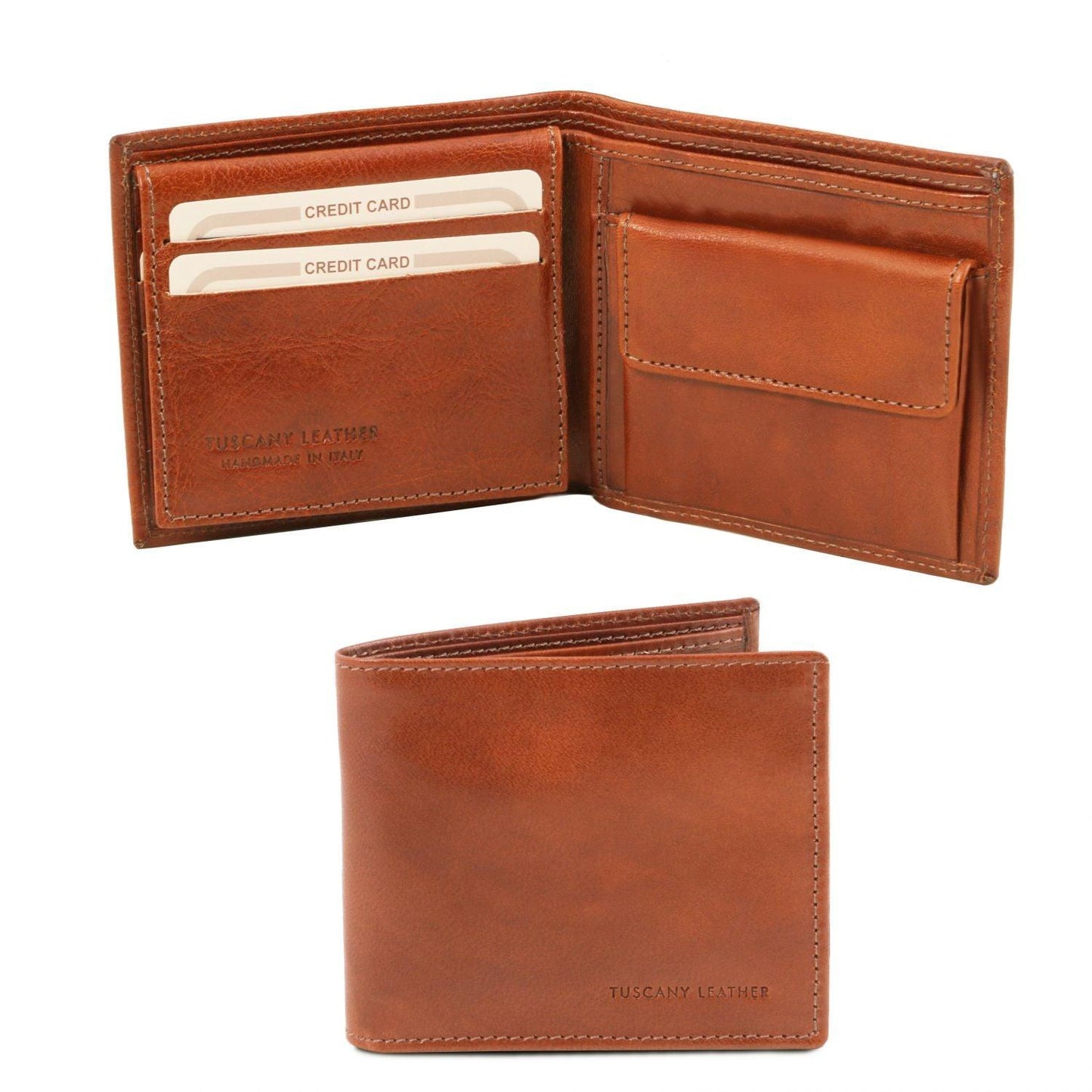 Leather wallets for men Honey Exclusive 3 fold leather wallet for men with coin pocket | TL141377 San Rocco Italia