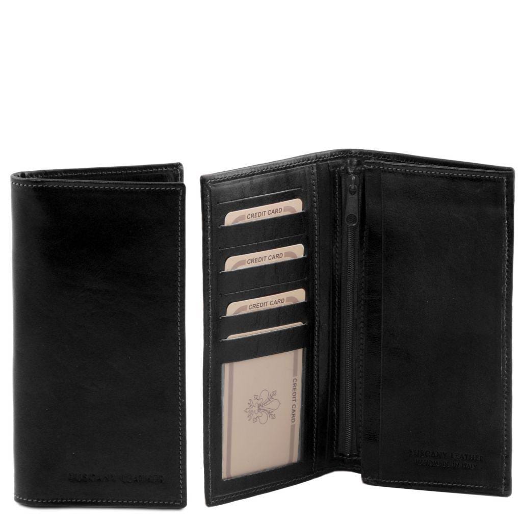 Leather wallets for men Black Exclusive vertical 2 fold leather wallet for men | TL140777 San Rocco Italia