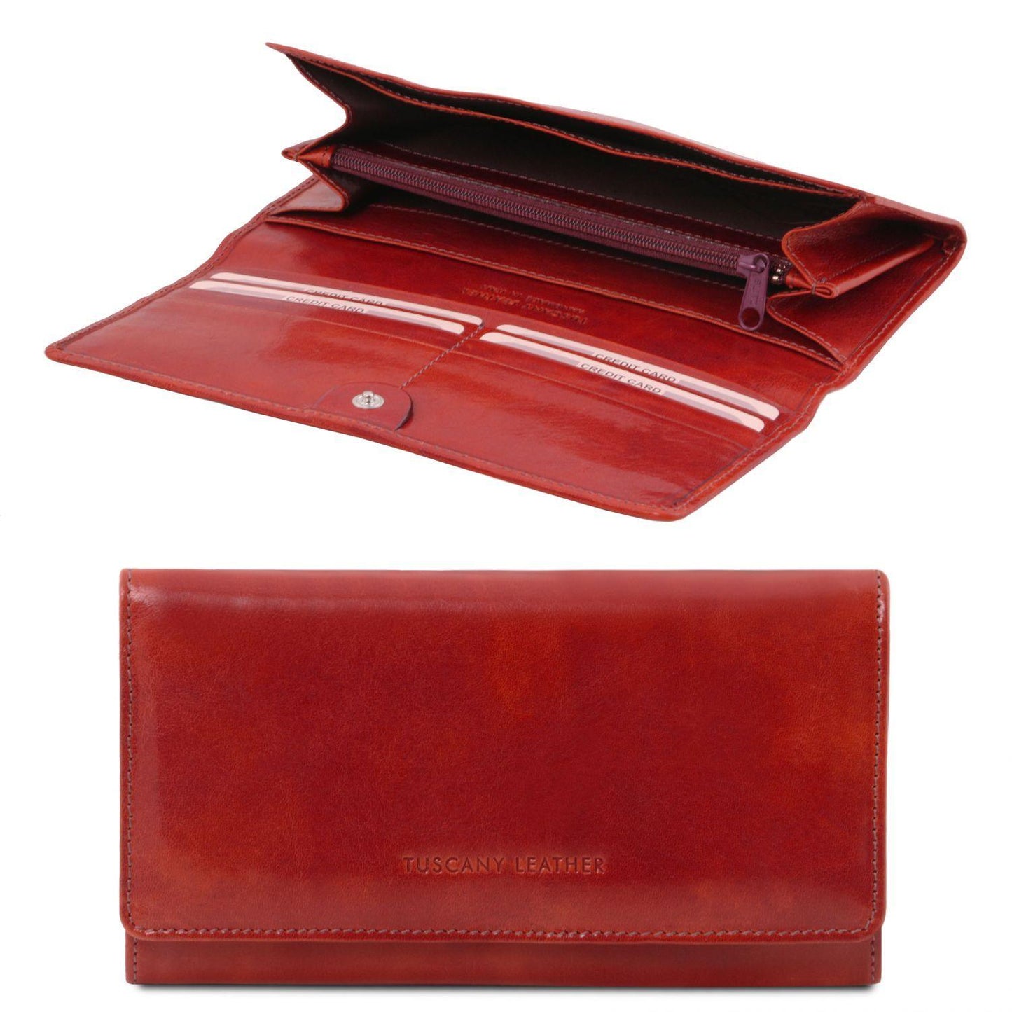 Leather wallets for women Red Exclusive leather accordion wallet for women | TL140787 San Rocco Italia