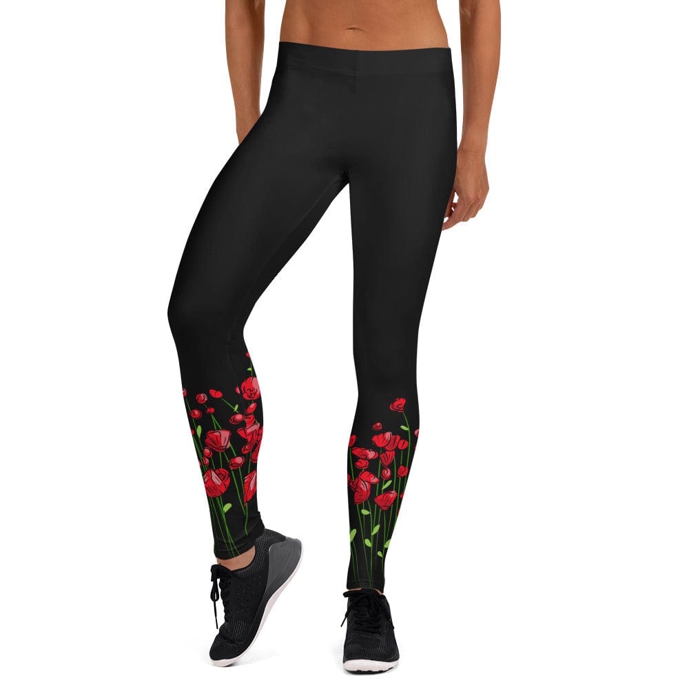 Running through Flowers Black Leggings - Premium Leggings - Just €59.95! Shop now at San Rocco Italia