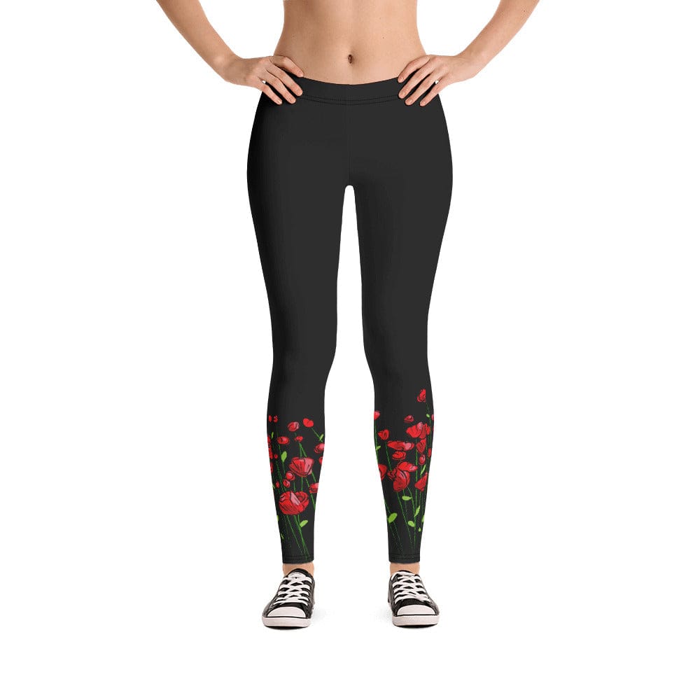 Running through Flowers Black Leggings - Premium Leggings - Just €59.95! Shop now at San Rocco Italia