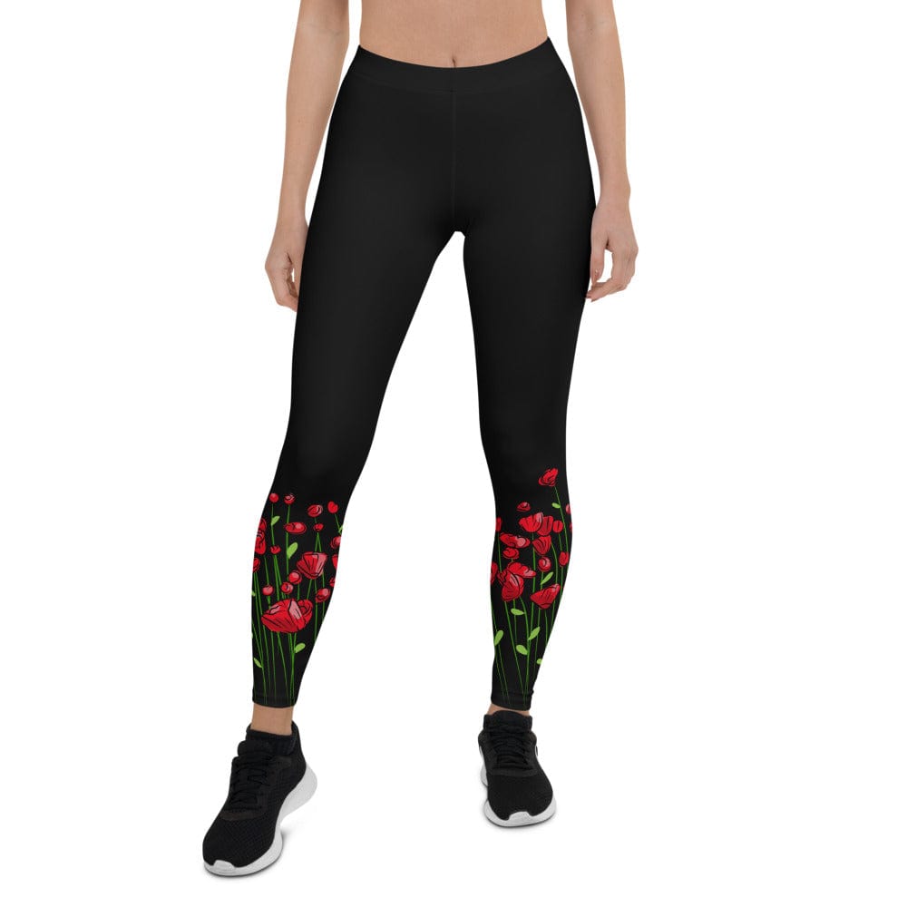 Running through Flowers Black Leggings - Premium Leggings - Just €59.95! Shop now at San Rocco Italia