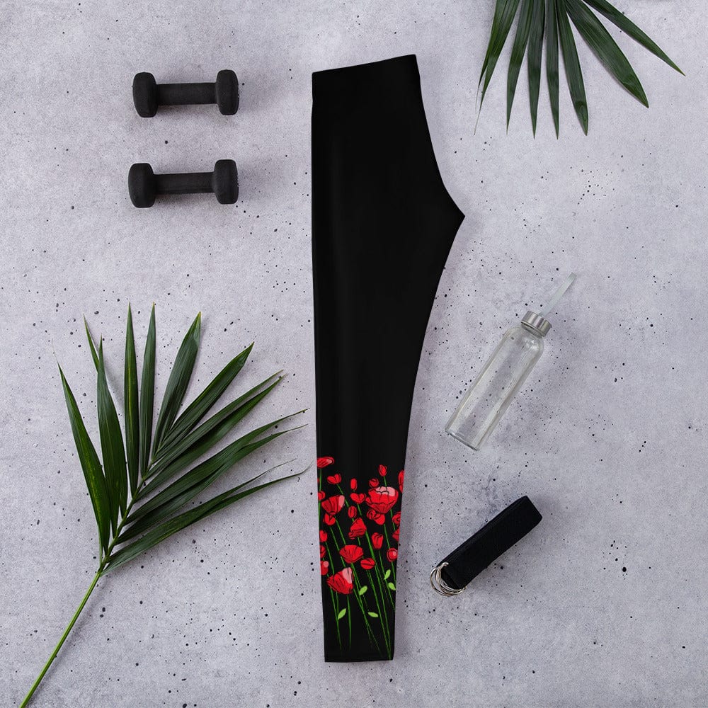 Running through Flowers Black Leggings - Premium Leggings - Just €59.95! Shop now at San Rocco Italia