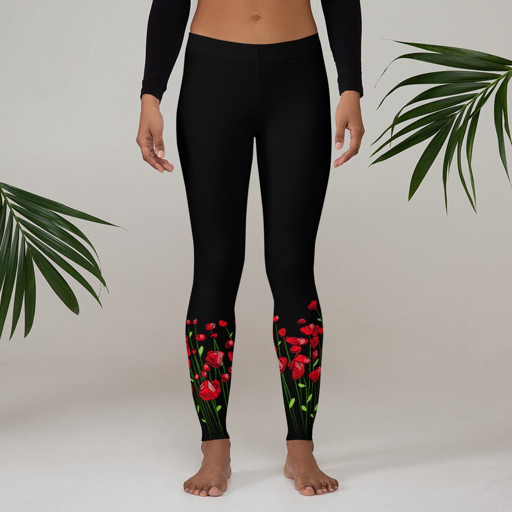 Running through Flowers Black Leggings - Premium Leggings - Just €59.95! Shop now at San Rocco Italia