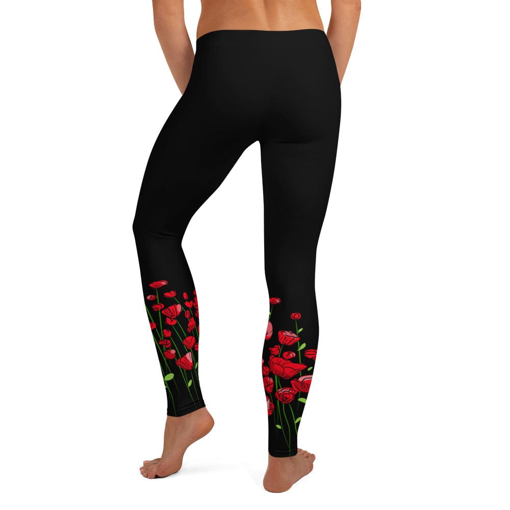 Running through Flowers Black Leggings - Premium Leggings - Just €59.95! Shop now at San Rocco Italia