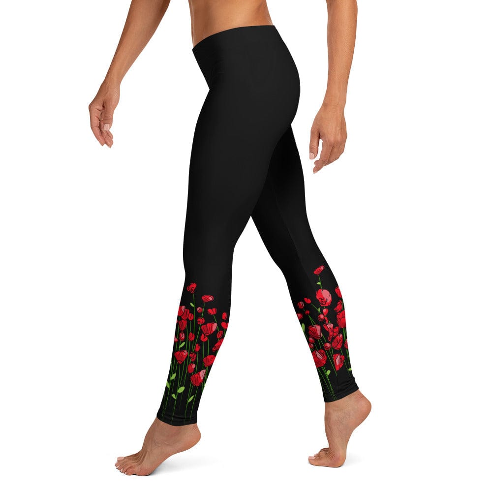 Running through Flowers Black Leggings - Premium Leggings - Just €59.95! Shop now at San Rocco Italia