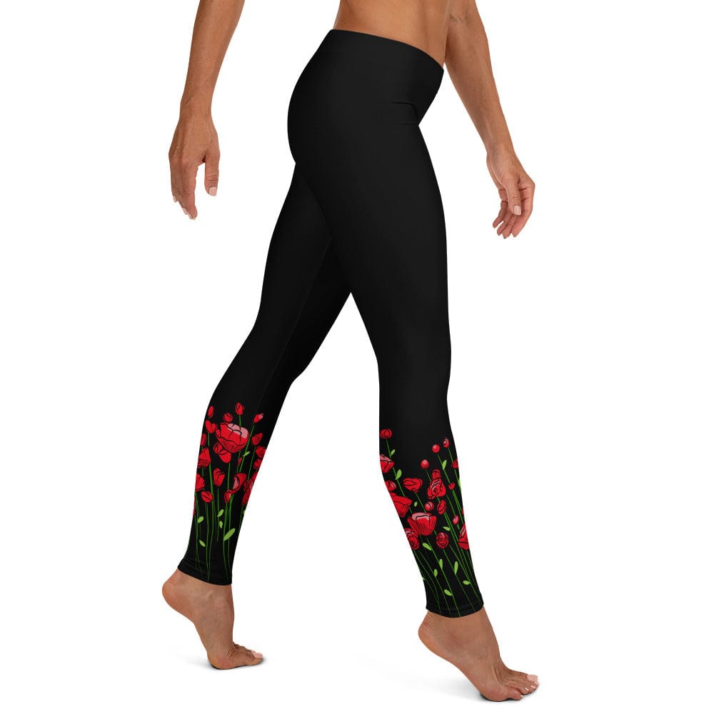 Running through Flowers Black Leggings - Premium Leggings - Just €59.95! Shop now at San Rocco Italia