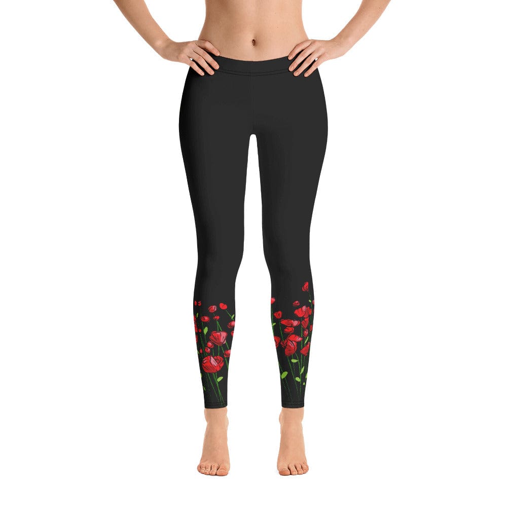 Running through Flowers Black Leggings - Premium Leggings - Just €59.95! Shop now at San Rocco Italia