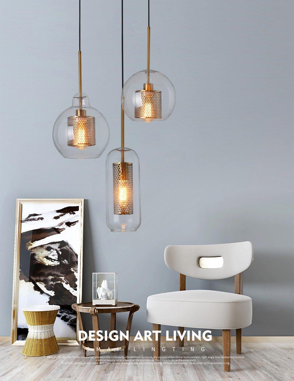 Modern Clear Glass and Bronze Pendant Ceiling Light - Premium Lighting - Just €83.95! Shop now at San Rocco Italia