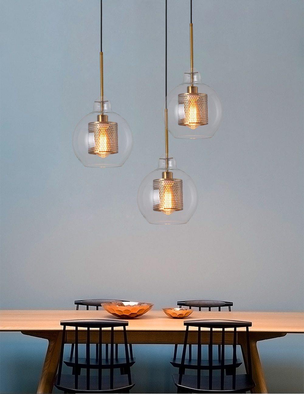 Modern Clear Glass and Bronze Pendant Ceiling Light - Premium Lighting - Just €83.95! Shop now at San Rocco Italia