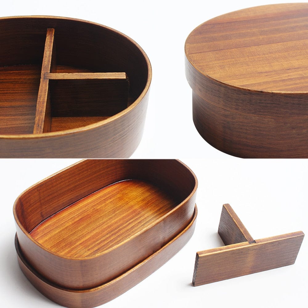 Wooden Japanese Bento Box with Bag and Cutlery - Lunch box - San Rocco Italia