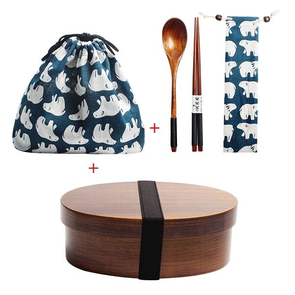 Wooden Japanese Bento Box with Bag and Cutlery - Lunch box - San Rocco Italia