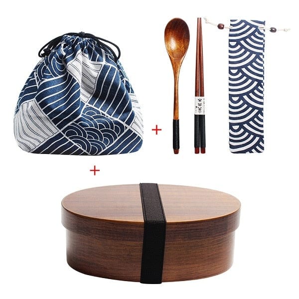 Wooden Japanese Bento Box with Bag and Cutlery - Lunch box - San Rocco Italia