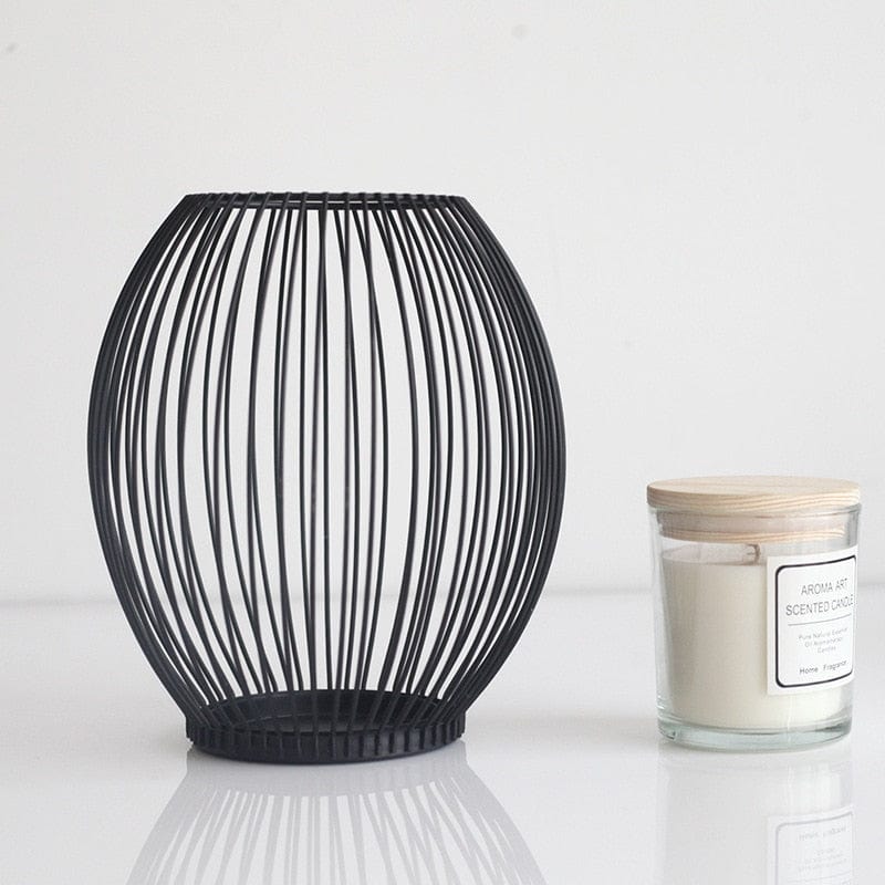 Modern Birdcage Cast Iron Candle Holders - Black - Premium - Just €22.95! Shop now at San Rocco Italia
