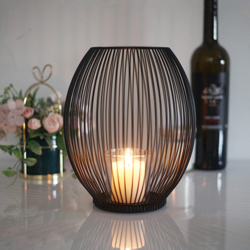 Modern Birdcage Cast Iron Candle Holders - Black - Premium - Just €22.95! Shop now at San Rocco Italia