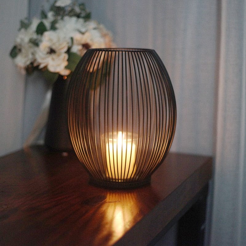 Modern Birdcage Cast Iron Candle Holders - Black - Premium - Just €22.95! Shop now at San Rocco Italia