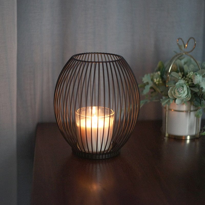 Modern Birdcage Cast Iron Candle Holders - Black - Premium - Just €22.95! Shop now at San Rocco Italia