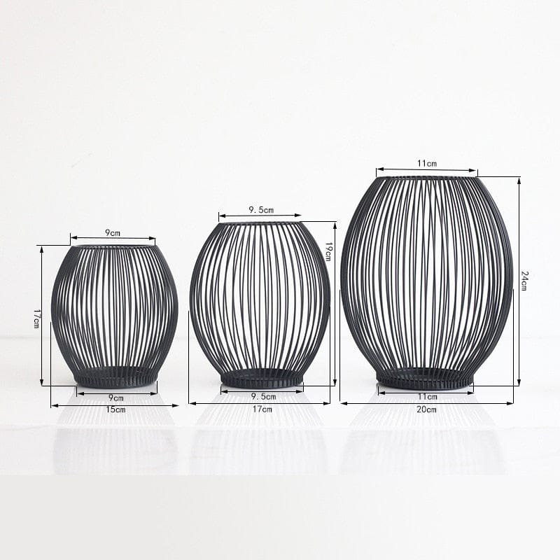 Modern Birdcage Cast Iron Candle Holders - Black - Premium - Just €22.95! Shop now at San Rocco Italia