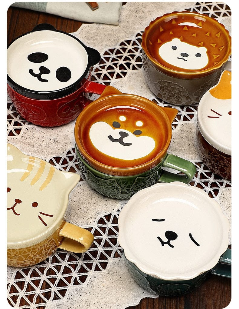 Cat and Animal Mugs with Lid - Mugs - San Rocco Italia