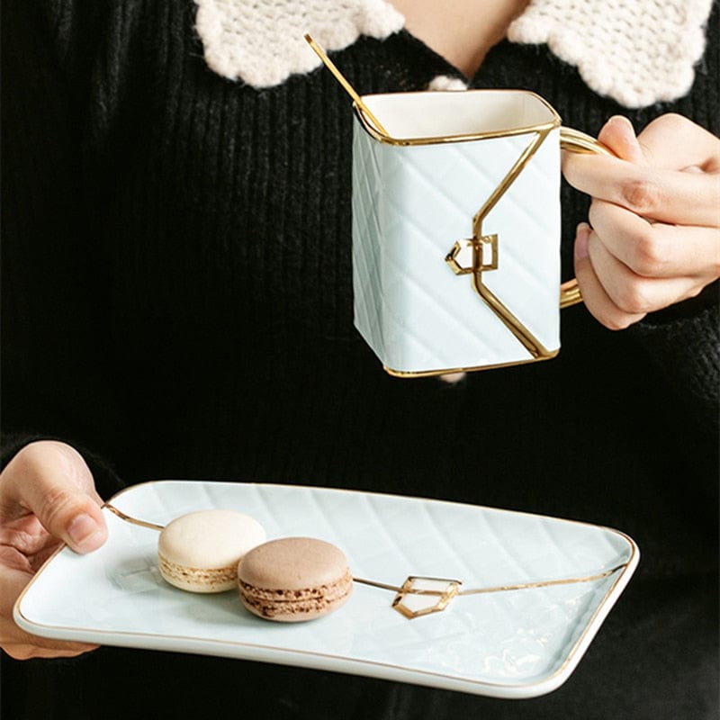 Handbag Mug and Saucer Set - Mugs - San Rocco Italia