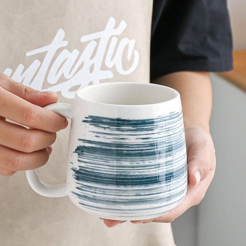 Large Hand Painted Blue and White Coastal Mugs - Premium Mugs - Shop now at San Rocco Italia