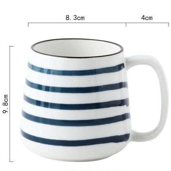 Large Hand Painted Blue and White Coastal Mugs - Premium Mugs - Shop now at San Rocco Italia