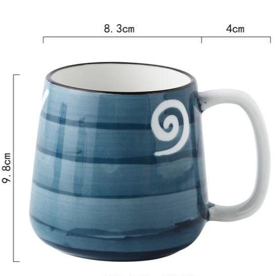 Large Hand Painted Blue and White Coastal Mugs - Premium Mugs - Shop now at San Rocco Italia