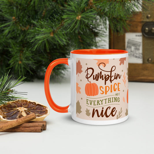 Mugs Pumpkin Spice and Everything Nice Mug with Orange Inside San Rocco Italia