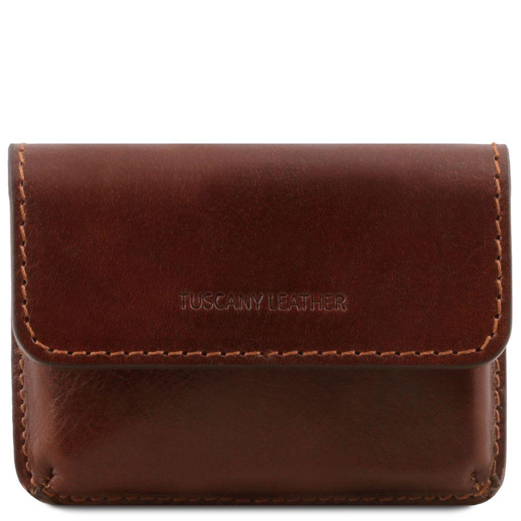Office leather accessories Brown Exclusive leather business card holder | TL141378 San Rocco Italia