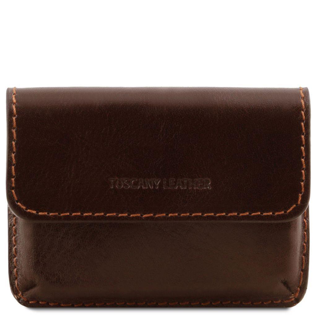 Office leather accessories Dark Brown Exclusive leather business card holder | TL141378 San Rocco Italia