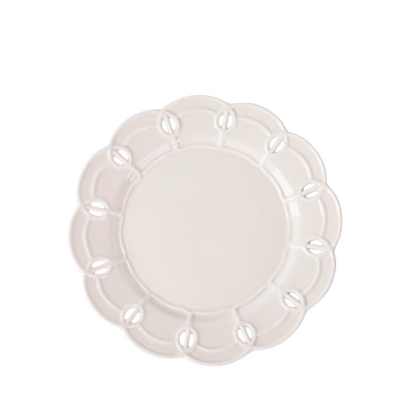 French Style Cream White Embossed Ceramic Dinnerware - 8-inch and 10-inch Plates - Plates - San Rocco Italia