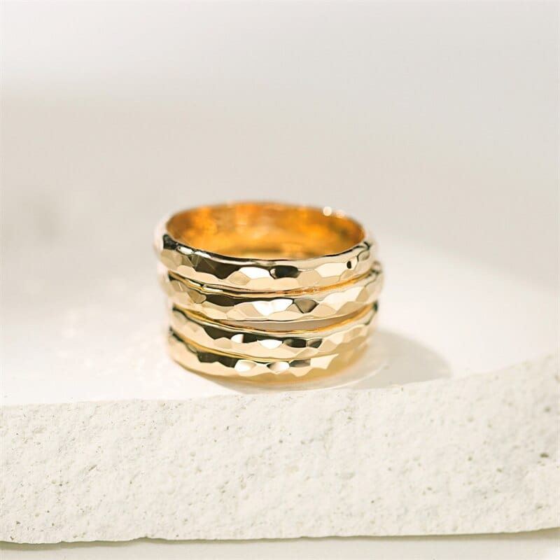 Hand Hammered 14K Gold Filled Rings - Premium Rings - Just €99.95! Shop now at San Rocco Italia