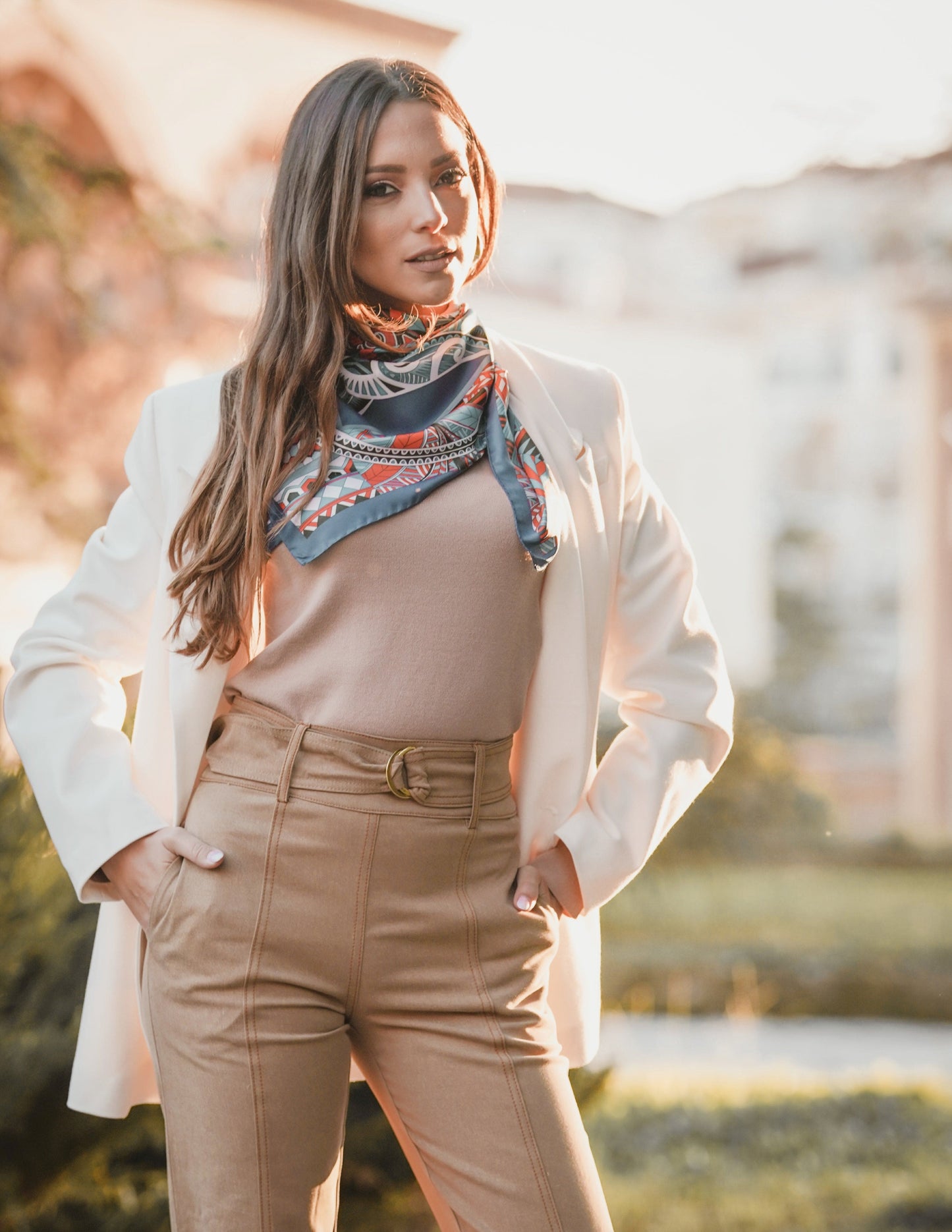 Power of Life - Navy Silk Scarf - Premium Scarves & Bandanas - Just €160! Shop now at San Rocco Italia