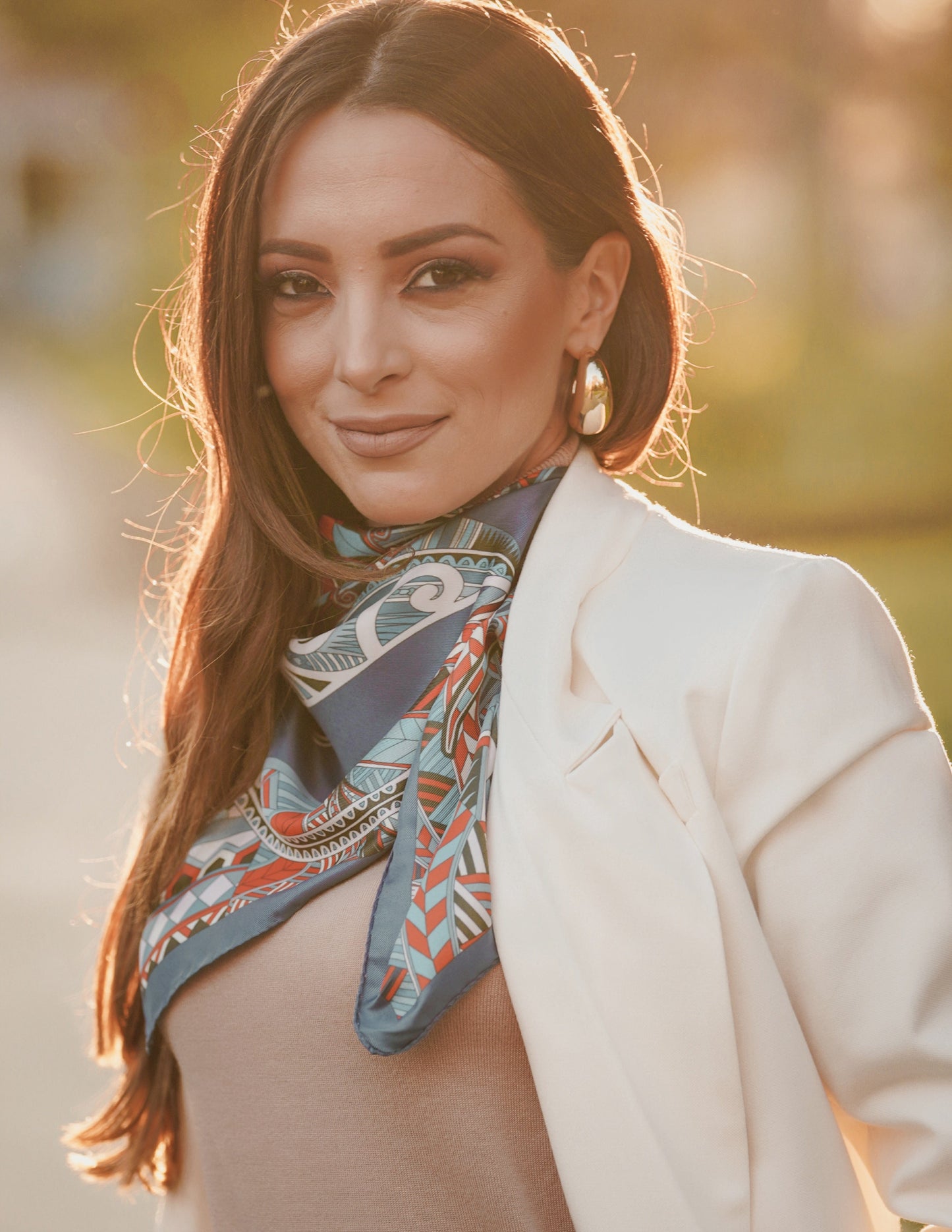Power of Life - Navy Silk Scarf - Scarves & Bandanas - San Rocco Italia