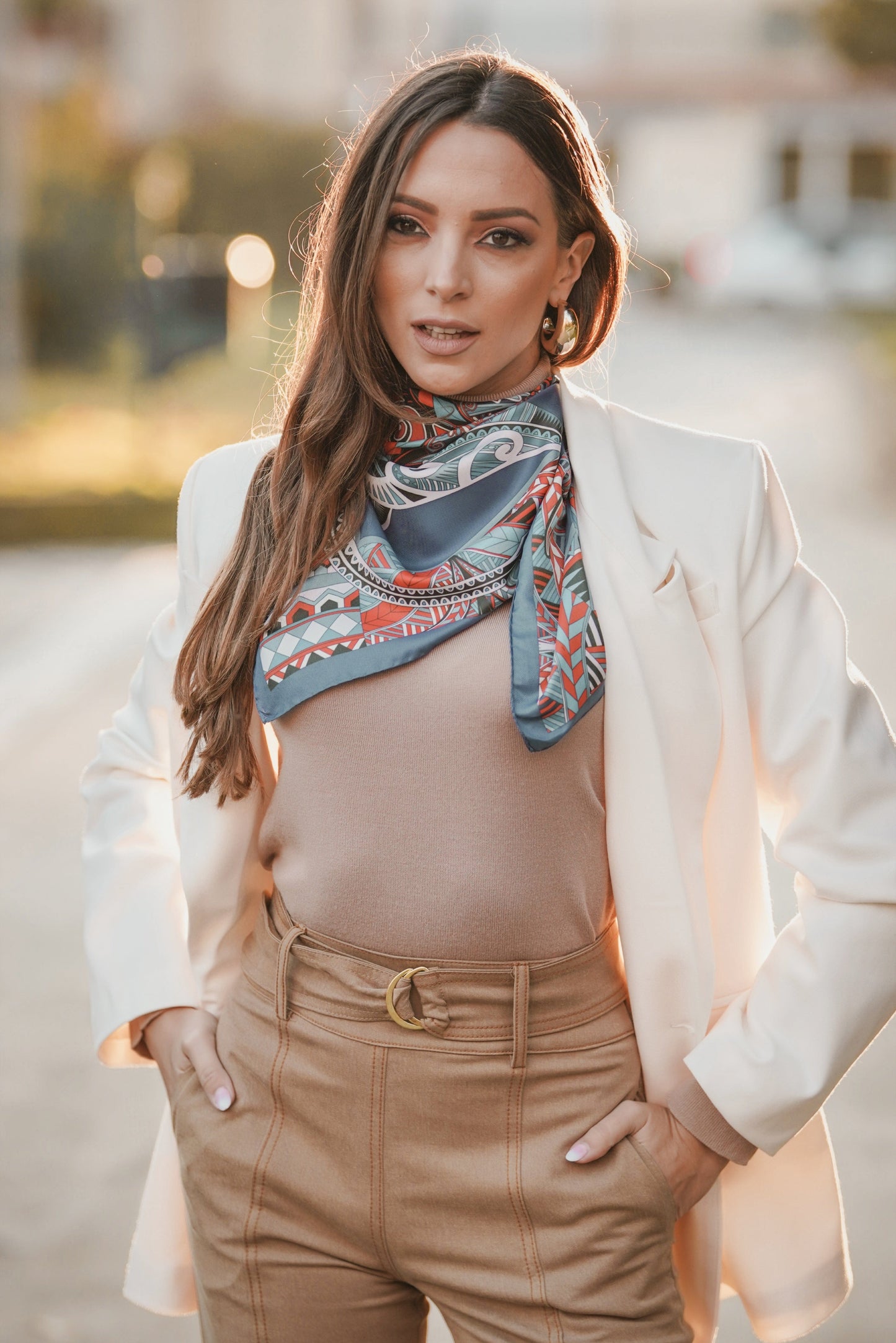 Power of Life - Navy Silk Scarf - Scarves & Bandanas - San Rocco Italia
