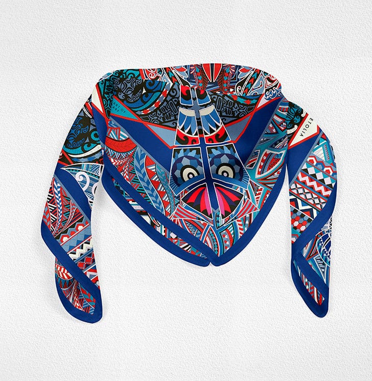 Power of Life - Navy Silk Scarf - Scarves & Bandanas - San Rocco Italia