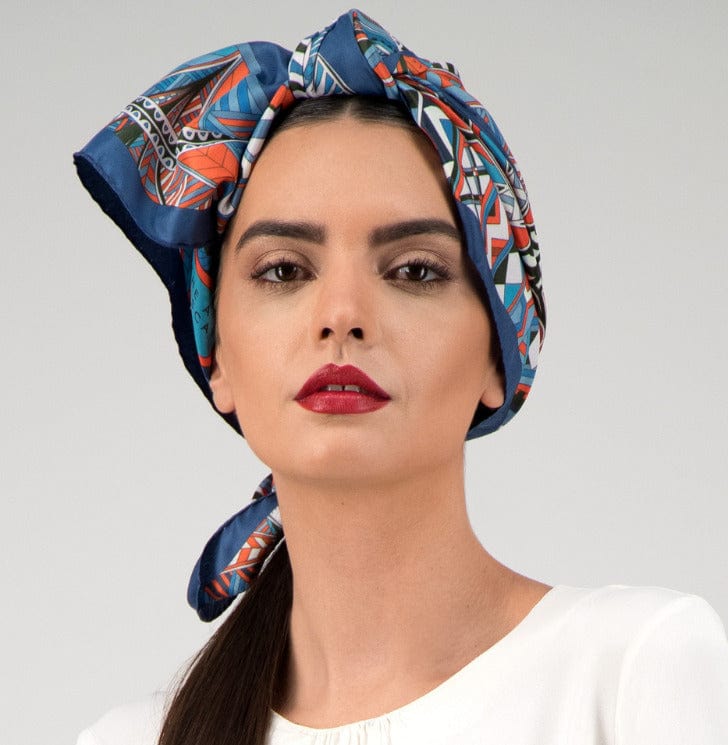 Power of Life - Navy Silk Scarf - Scarves & Bandanas - San Rocco Italia