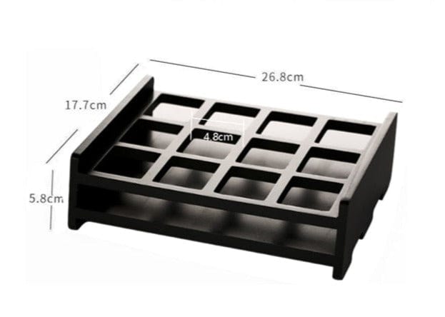 Set of Square Shot Glasses with Wooden Holder | approx. 70 ml - Premium - Just €38.95! Shop now at San Rocco Italia